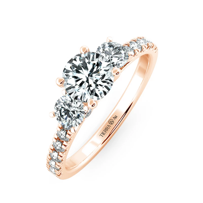 Nhẫn đính hôn Threestone có 3 bridge accent NCH3205 3